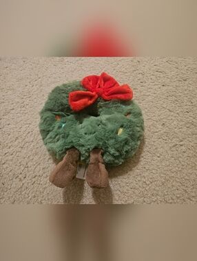 Target 2024 CHRISTMAS WREATH Feet Stuffed Plush Toy (RARE) Giggle Scape 7" In..
